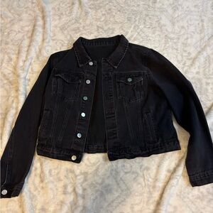 Stylish Black Denim Cropped Women’s Jacket